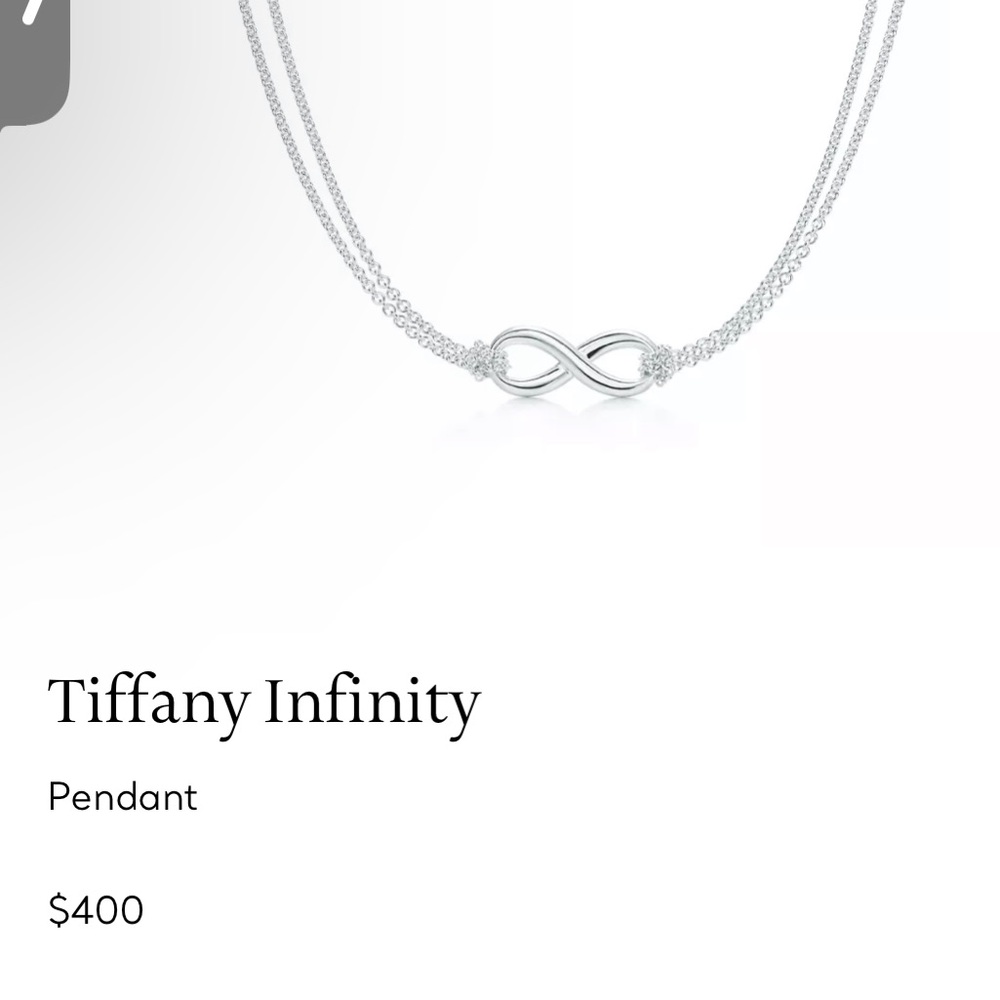 Tiffany & Co. Silver Infinity Pendant on Double Chain